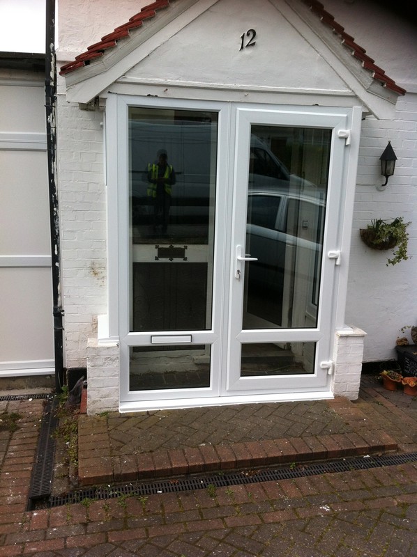 uPVC French doors fitted as front entrance in Esher
